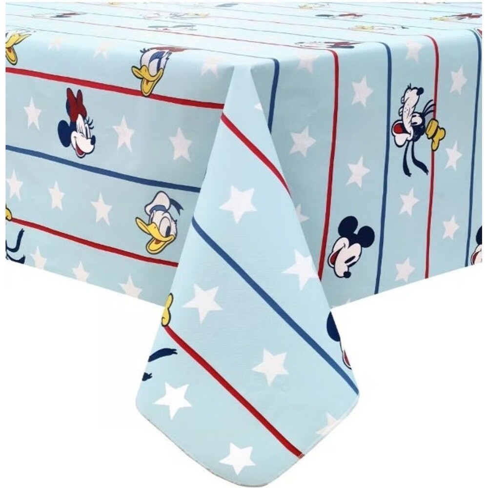 Disney Mickey Mouse & Friends Americana Peva Flannelback 60x84 Oblong Tablecloth